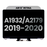Replacement Complete LCD Display Assembly Compatible with Apple MacBook Air 13" A1932 (2019) / A2179 (2020) (Used OEM Pull: Grade A) (Space Gray)