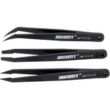 Anti-Static Heat Resistant Flat Pointed Curved Tweezers 3 Piece Set (JM-T11) (Jakemy) Compatible with Jakemy