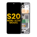 Replacement OLED Assembly With Frame Compatible with Samsung Galaxy S20 5G (Non-Verizon 5G UW Frame) (Refurbished) (Cloud White)