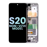 Replacement OLED Assembly With Frame Compatible with Samsung Galaxy S20 5G (Non-Verizon 5G UW Frame) (Service Pack) (Cloud White)