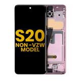 Replacement OLED Assembly With Frame Compatible with Samsung Galaxy S20 5G (Non-Verizon 5G UW Frame) (Refurbished) (Cloud Pink)