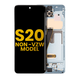 Replacement OLED Assembly With Frame Compatible with Samsung Galaxy S20 4G / 5G (Non-Verizon 5G UW Frame) (Refurbished) (Cloud Blue)
