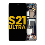 Replacement OLED Assembly With Frame Compatible with Samsung Galaxy S21 Ultra 5G (Refurbished) (Phantom Black)