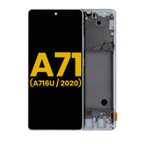 Replacement OLED Assembly With Frame Compatible with Samsung Galaxy A71 5G (A716U / 2020) (Refurbished) (Prism Cube Silver)