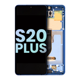 Replacement OLED Assembly With Frame Compatible with Samsung Galaxy S20 Plus 5G (Service Pack) (Aura Blue)