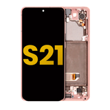 Replacement OLED Assembly With Frame Compatible with Samsung Galaxy S21 5G (Refurbished) (Phantom Pink)