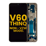 Replacement OLED Assembly With Frame Compatible with LG V60 ThinQ 5G (Non-Verizon 5G UW Frame) (Refurbished) (Classy Blue / Gold Frame)