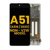 Replacement OLED Assembly With Frame Compatible with Samsung Galaxy A51 5G (A516 / 2020) (Non-Verizon 5G UW Frame) (Refurbished) (Prism Cube White)