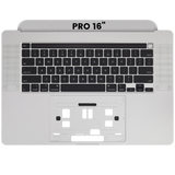 Replacement Top Case With Keyboard Compatible with Apple MacBook Pro 16" (A2141 / Mid 2019) (US English) (Used OEM Pull: Grade New) (Silver)