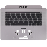 Replacement Top Case With Keyboard Compatible with Apple MacBook Pro 15" A1990 (2018-2019) (US English) (Used OEM Pull: Grade New) (Space Gray)