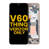 Replacement OLED Assembly With Frame Compatible with LG V60 ThinQ 5G UW (Verizon Model) (Refurbished) (Classy Blue / Gold Frame)
