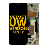 Replacement OLED Assembly With Frame Compatible with LG Velvet 5G (Verizon 5G UW Frame Only) (Refurbished) (Silver)