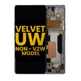 Replacement OLED Assembly With Frame Compatible with LG Velvet 5G (Non-Verizon 5G UW Frame) (Refurbished) (Silver)