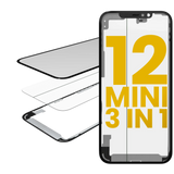 Replacement 3 in 1 (Glass With OCA Pre-Installed + Frame) Compatible with OCA Master iPhone 12 Mini (OCA Master)
