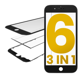 Replacement Glass With Frame & OCA Pre-Installed Compatible with Apple iPhone 6 (Black) (Premium / 3 in 1) (2 Pack)