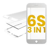 Replacement 3 in 1 (Front Glass + Frame + OCA Pre-Installed) Compatible with Apple iPhone 6S (2 Pack) (White)