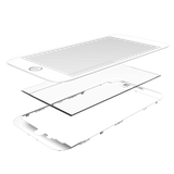 Replacement 3 in 1 (Front Glass + Frame + OCA Pre-Installed) Compatible with Apple iPhone 6S (2 Pack) (White)