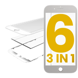 Replacement 3 in 1 (Front Glass + Frame + OCA Pre-Installed) Compatible with Apple iPhone 6 (White) (2 Pack)