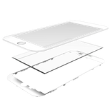 Replacement 3 in 1 (Front Glass + Frame + OCA Pre-Installed) Compatible with Apple iPhone 6 (White) (2 Pack)