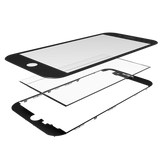 Replacement 3 in 1 (Front Glass + Frame + OCA Pre-Installed) Compatible with Apple iPhone 6 Plus (2 Pack) (Black)