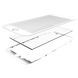 Replacement 3 in 1 (Front Glass + Frame + OCA Pre-Installed) Compatible with Apple iPhone 6 Plus (2 Pack) (White)