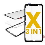Replacement Glass With Frame & OCA Pre-Installed Compatible with Apple iPhone X (Frame With Glue) (Premium / 3 in 1) (2 Pack)