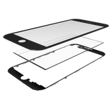 Replacement 3 in 1 (Glass With OCA Pre-Installed + Frame) Compatible with OCA Master iPhone 7 Plus (OCA Master) (2 Pack) (Black)