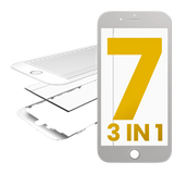Replacement 3 in 1 (Glass With OCA Pre-Installed + Frame) Compatible with OCA Master iPhone 7 (OCA Master) (2 Pack) (White)