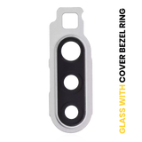 Replacement Back Camera Lens With Cover Bezel Ring Compatible with Samsung Galaxy A90 5G (A908 / 2019) (White)