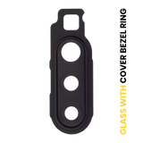 Replacement Back Camera Lens With Cover Bezel Ring Compatible with Samsung Galaxy A90 5G (A908 / 2019) (Black)