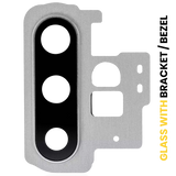 Replacement Back Camera Lens With Bracket / Bezel Compatible with Samsung Galaxy Note 10 Plus / 5G (Aura Glow / Silver)