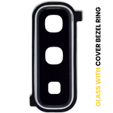 Replacement Back Camera Lens With Cover Bezel Ring Compatible with Samsung Galaxy Fold 4G (F900) / Fold 5G (F907) (Space Silver)