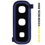 Replacement Back Camera Lens With Cover Bezel Ring Compatible with Samsung Galaxy Fold 4G (F900) / Fold 5G (F907) (Astro Blue)