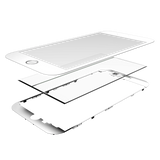 Replacement 3 in 1 (Glass With OCA Pre-Installed + Frame) Compatible with OCA Master iPhone 8 (OCA Master) (2 Pack) (White)