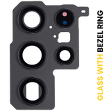 Replacement Back Camera Lens With Bezel Ring Compatible with Samsung Galaxy S22 Ultra (Phantom Black)
