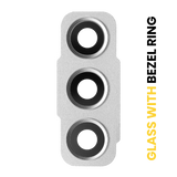 Replacement Back Camera Lens With Bezel Ring Compatible with Samsung Galaxy S21 FE 5G (White)