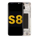 Replacement OLED Assembly With Frame Compatible with Samsung Galaxy S8 (Refurbished) (Arctic Silver)