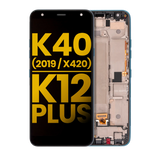 Replacement LCD Assembly With Frame Compatible with LG K40 (2019 / X420) / K12 Plus (Refurbished) (Blue)