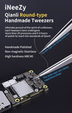iNeeZy Handmade Non-Magnetic Stainless Tweezers (Silver - Wide) (Qianli) Compatible with Qianli