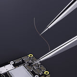 iNeeZy Handmade Non-Magnetic Stainless Tweezers (Silver - Wide) (Qianli) Compatible with Qianli