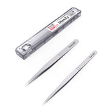 iNeeZy Handmade Non-Magnetic Stainless Tweezers (Silver - Wide) (Qianli) Compatible with Qianli