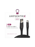 Replacement 6 ft USB Type C To USB Type A Cable (AmpSentrix) (Alpha) (Black) Compatible with Ampsentrix