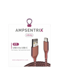 Replacement 6 ft USB Type C To USB Type A Cable (AmpSentrix) (Infinity) (Pink) Compatible with Ampsentrix