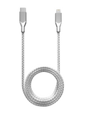 Replacement 6 ft Non-MFI USB Type C To Lightning Cable (AmpSentrix) (Infinity) (Silver) Compatible with Ampsentrix