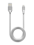 Replacement 6 ft Non-MFI USB Type A To Lightning Cable (AmpSentrix) (Infinity) (Silver) Compatible with Ampsentrix