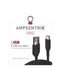 Replacement 6 ft USB Type C To USB Type A Cable (AmpSentrix) (Infinity) (Black) Compatible with Ampsentrix