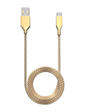 Replacement 6 ft USB Type C To USB Type A Cable (AmpSentrix) (Infinity) (Gold) Compatible with Ampsentrix