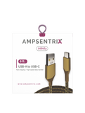 Replacement 6 ft USB Type C To USB Type A Cable (AmpSentrix) (Infinity) (Gold) Compatible with Ampsentrix