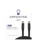 Replacement 6 ft USB Type C To USB Type C Cable (AmpSentrix) (Alpha) (Black) Compatible with Ampsentrix