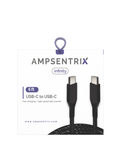 Replacement 6 ft USB Type C To USB Type C Cable (AmpSentrix) (Infinity) (Black) Compatible with Ampsentrix